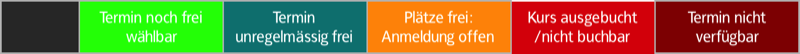 Legende zum Wochenstundenplan von Thaiworld
